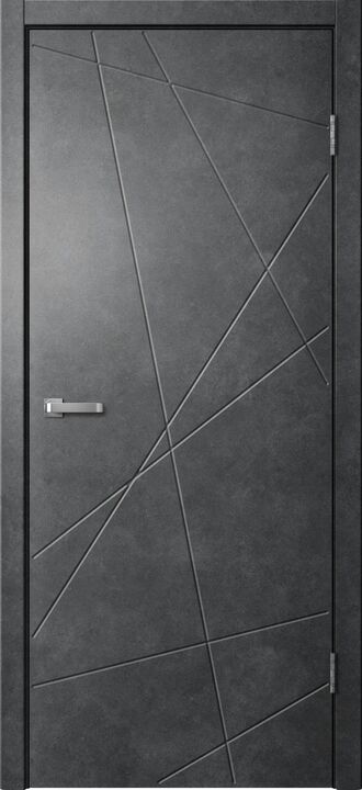 LINE, LINE01, Бетон темный, ПВХ, Распашная, Раздвижная, 600 x 2000 мм
