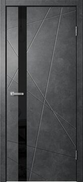 LINE, LINE02, Бетон темный, ПВХ, Распашная, Раздвижная, 600 x 2000 мм