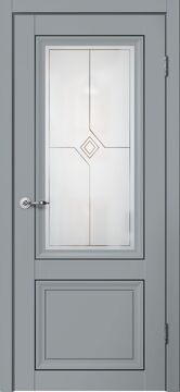 MONE (01 02), M01 ПО, Эмалит серый, ПВХ, Распашная, Раздвижная, 900 x 2000 мм